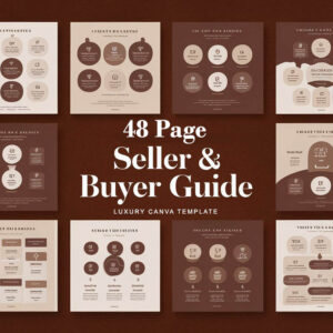 48 Page, Seller & Buyer Guide Canva Templates "Real Estate"